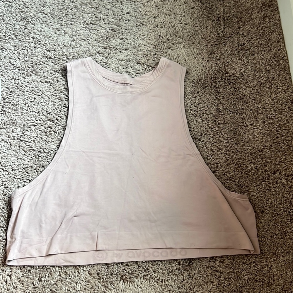 pink cropped tank top